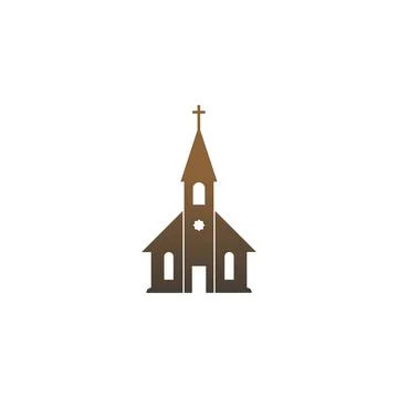 Chruch icon logo sign vector design illustration Illustration