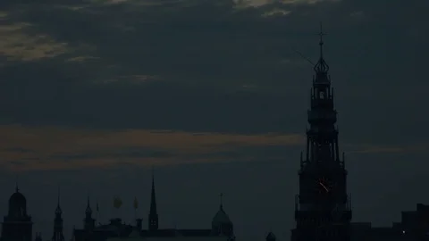 Chruch steeple at dusk Stock Footage 77514889