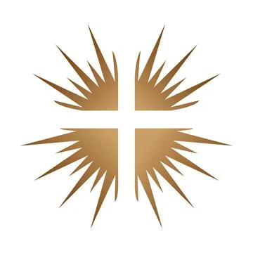 Chrush icon splash spread color vector Logo for the church. Colorful cross of Je Illustrazione stock