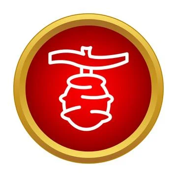 Chrysalis icon isolated on a red circle with golden border イラスト素材