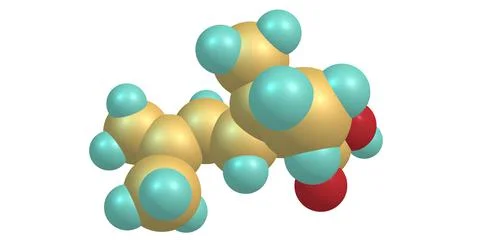 Chrysanthemic acid molecular structure isolated on white Stock Illustration