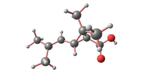 Chrysanthemic acid molecular structure isolated on white Stock Illustration