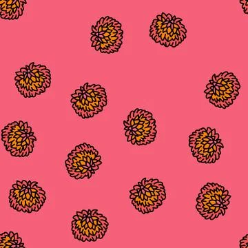 Chrysanthemum blossom spring vector seamless pattern 스톡 일러스트
