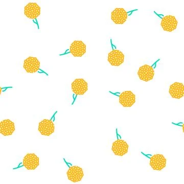 Chrysanthemum flower vector seamless pattern 스톡 일러스트