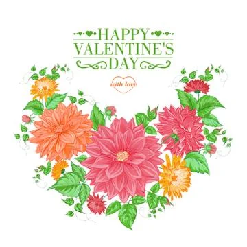 Chrysanthemum garland composition. Stock Illustration