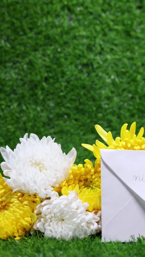 Chrysanthemums on the grass Stock Footage 346932379
