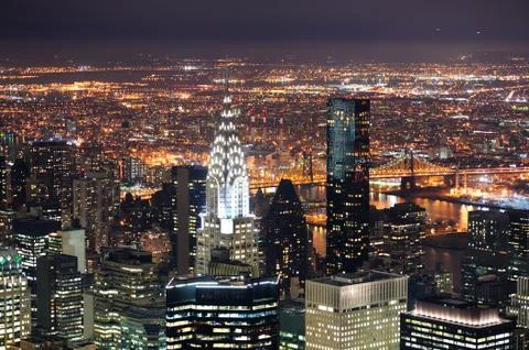 Chrysler building in manhattan new york city at night Stock Photos