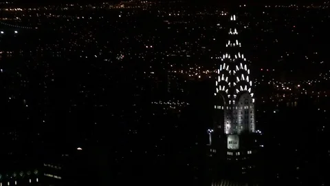 Chrysler building at night Stock Footage 99747738