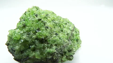 Chrysolite geode geological crystals Stock Footage 48570448