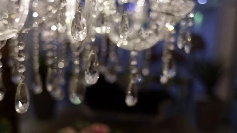 Chrystal chandelier close-up Stockbeeldmateriaal 72696432