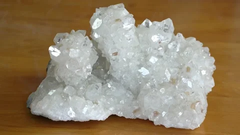 Chrystal Rock Gemstone Cluster. Stock Footage 138341669