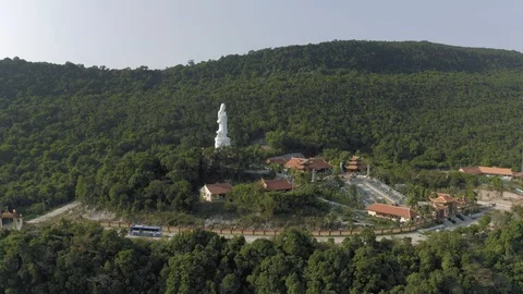 Chua Ho Quoc Temple on Phu Qouc Island 4K Drone shot Stock Footage 119427182
