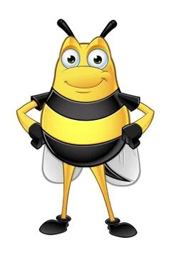 Chubby Bee Character Stock Illustration