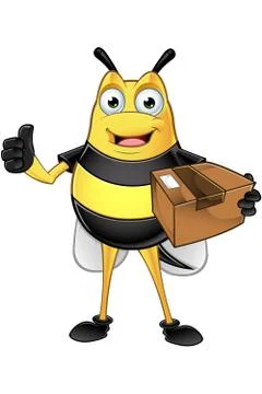Chubby Bee Character Illustrazione stock