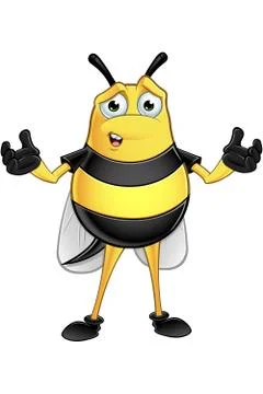 Chubby Bee Character Illustrazione stock