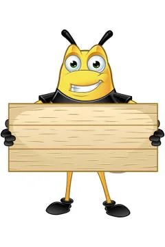 Chubby Bee Character Illustrazione stock