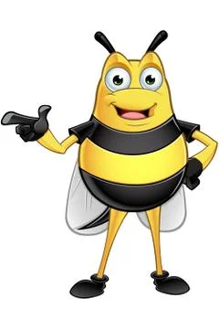 Chubby Bee Character Illustrazione stock