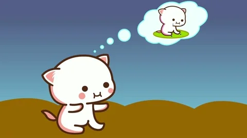 Chubby cat thinking and crying in his imagination. Stock Footage 137039453