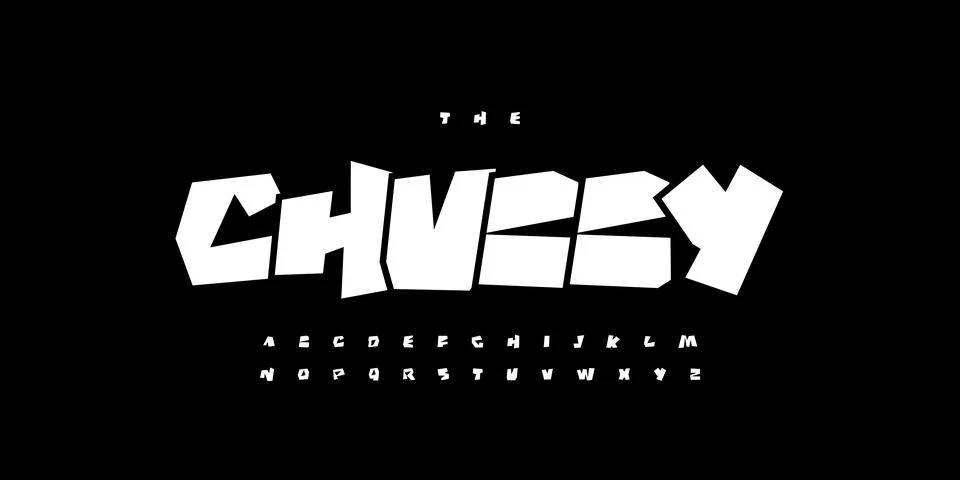 Chubby Font, Bold Comic Typeface, Cartoon Style Letters for Youth Typographic Stock Illustration