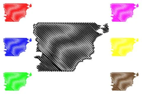 Chubut map vector.... Stock Illustration