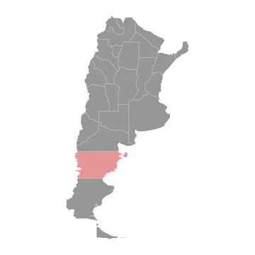 Chubut Province map, administrative division of Argentina. Vector illustratio Stock Illustration