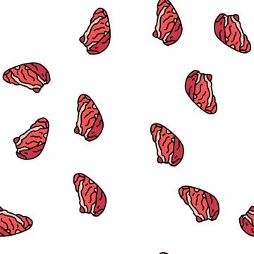 Chuck beef meat vector seamless pattern Stock Illustration