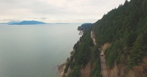 Chuckanut Drive Aerial View Stock Footage 86704987