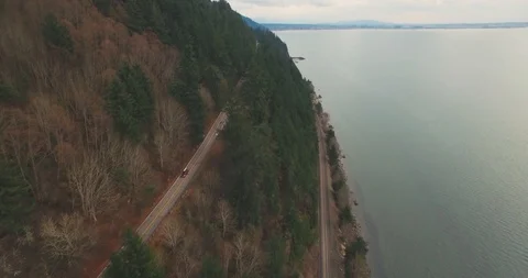Chuckanut Drive Aerial View Stock Footage 86704997