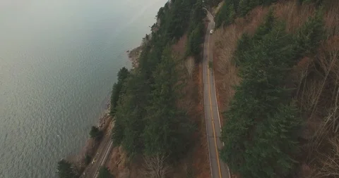 Chuckanut Drive Aerial View Stock Footage 86705127