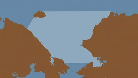 Chukchi Sea highlighted on a tiled pattern colored map Stock Illustration