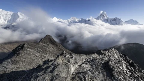 Chukhung Ri view to the Ama Dablam Stock Footage 121490611