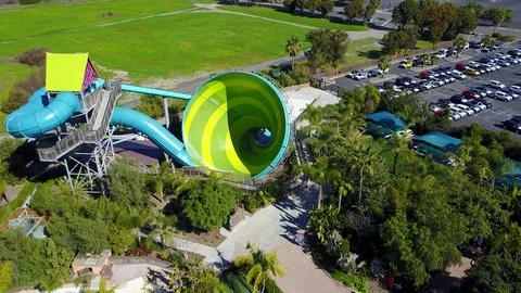 Chula Vista, CA - Aquatica San Diego Water Park - Drone Video Video stock 84835084