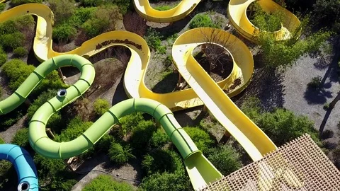 Chula Vista, CA - Aquatica San Diego Water Park - Drone Video Video stock 84835229