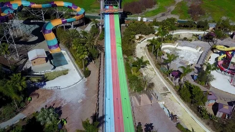 Chula Vista, CA - Aquatica San Diego Water Park - Drone Video Video stock 84835345