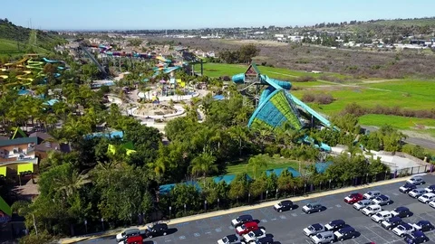 Chula Vista, CA - Aquatica San Diego Water Park - Drone Video Video stock 84835403