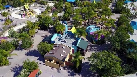 Chula Vista, CA - Aquatica San Diego Water Park - Drone Video Video stock 84835584