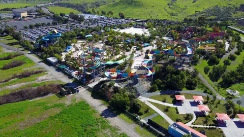 Chula Vista, CA - Aquatica San Diego Water Park - Drone Video Video stock 84835793