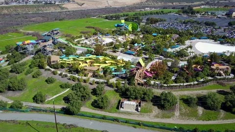 Chula Vista, CA - Aquatica San Diego Water Park - Drone Video Video stock 84835804