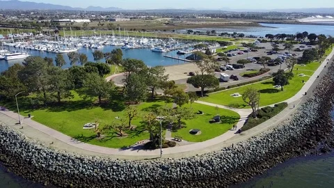 Chula Vista, CA - Bayfront Park - Drone Video Video stock 85319686