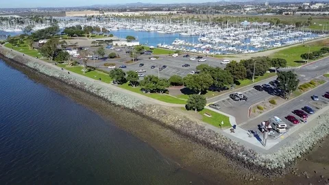 Chula Vista, CA - Bayfront Park - Drone Video Video stock 85320131