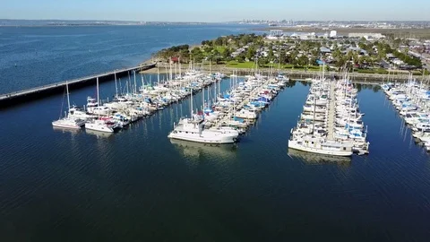 Chula Vista, CA - Bayfront Park - Drone Video Video stock 85320547