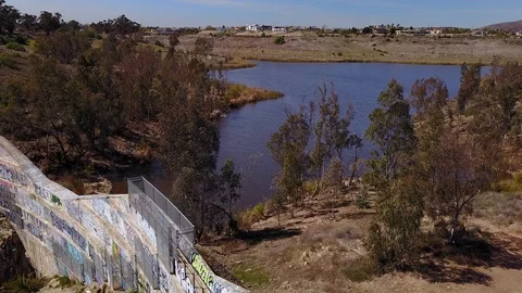 Chula Vista, CA - Upper Otay Reservoir - Drone Video Video stock 86811749