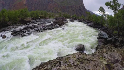 Chulyshman River. Altai Mountains Stock Footage