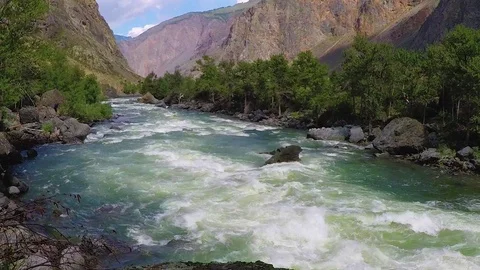 Chulyshman River, slow motion Stock Footage 78719896