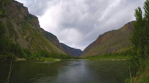 Chulyshman River, time lapse Stock Footage 77752522