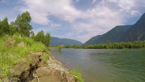 Chulyshman River, time lapse Stock Footage 79073014