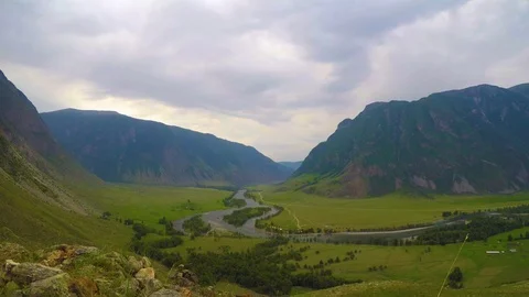 Chulyshman River, time lapse Stock Footage 109438017