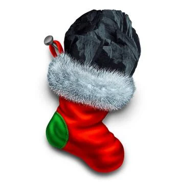 Chunk Of Coal In Stocking Иллюстрация