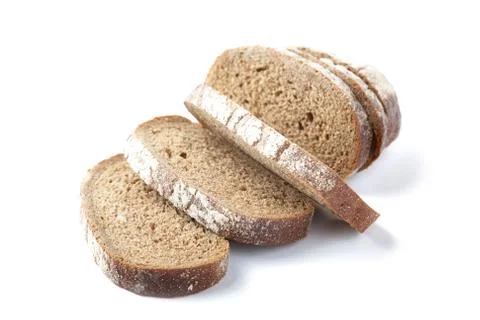 Chunks of the cut bread Stock Photos