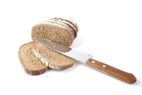 Chunks of the cut bread Stock Photos